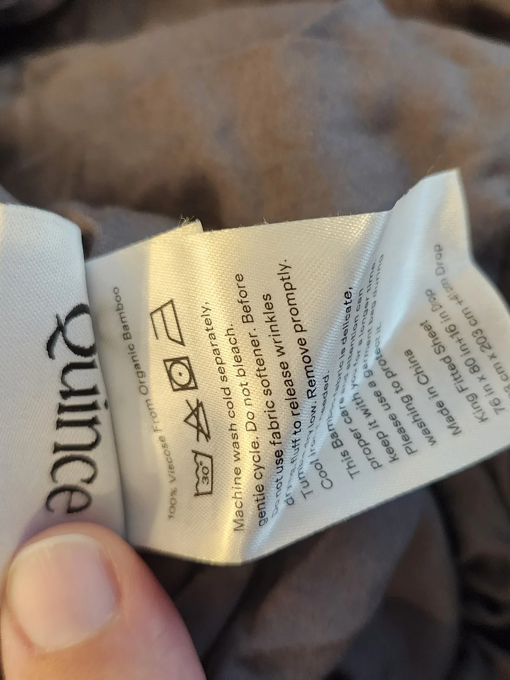 Quince Bamboo Sheet Set King Charcoal 4 Piece NWOT